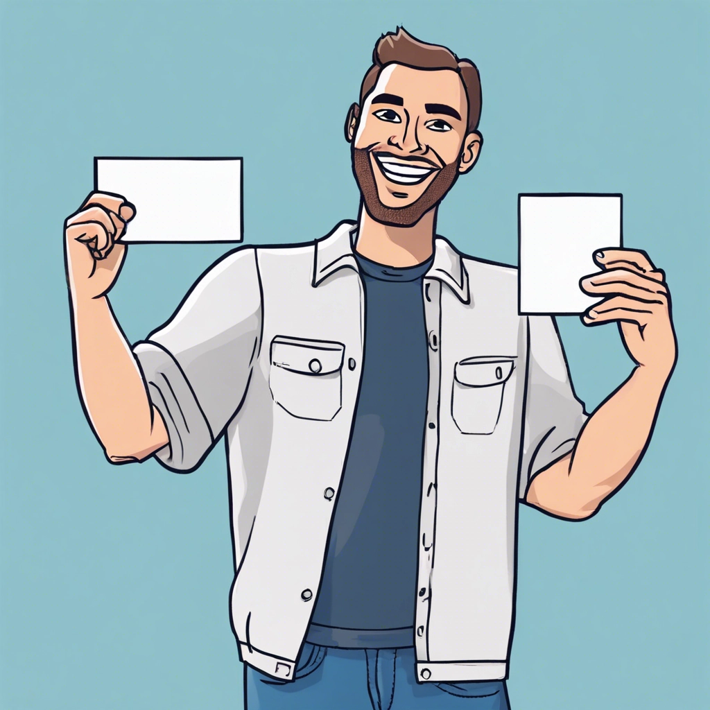 AI generated cartoon image of a man waving a warranty card used on our services page